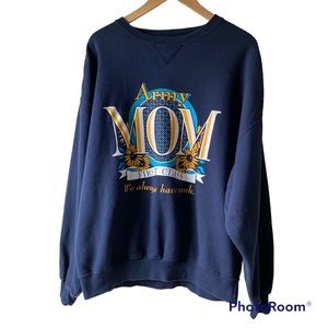 Army Mom Sweatshirt Oversized Navy Blue Size L